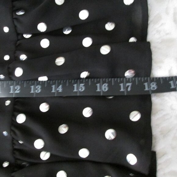 Michael kors Polka Dot Print Skirt- Silver Snap Embellishments-Large-Black-NWT - Picture 13 of 13